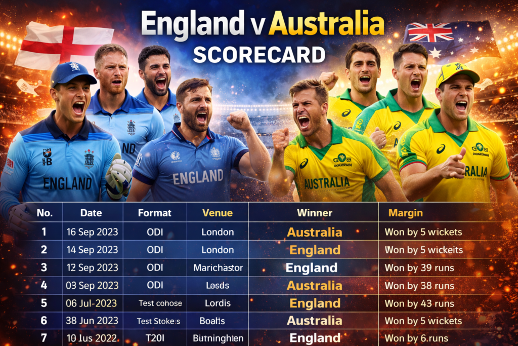 England v Australia Scorecard