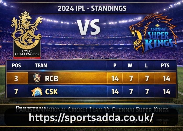 Royal Challengers Bengaluru Vs Chennai Super Kings Standings