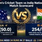 Australian Men’s Cricket Team vs India National Cricket Team Match Scorecard