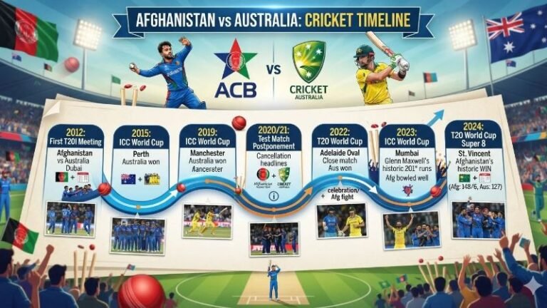 Afghanistan National Cricket Team vs Australian Men‚Äôs Cricket Team Timeline
